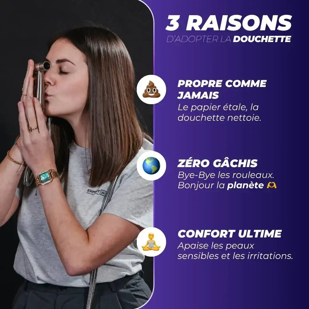 3 raisons d’adopter la douchette WC : propreté, zéro gâchis de papier toilette, confort