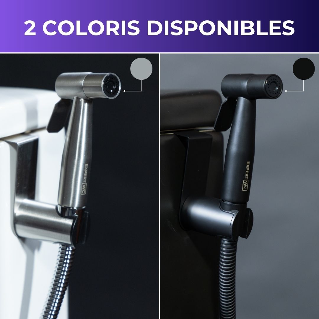 Douchette WC Hydraflow disponible en 2 coloris : inox brossé et noir