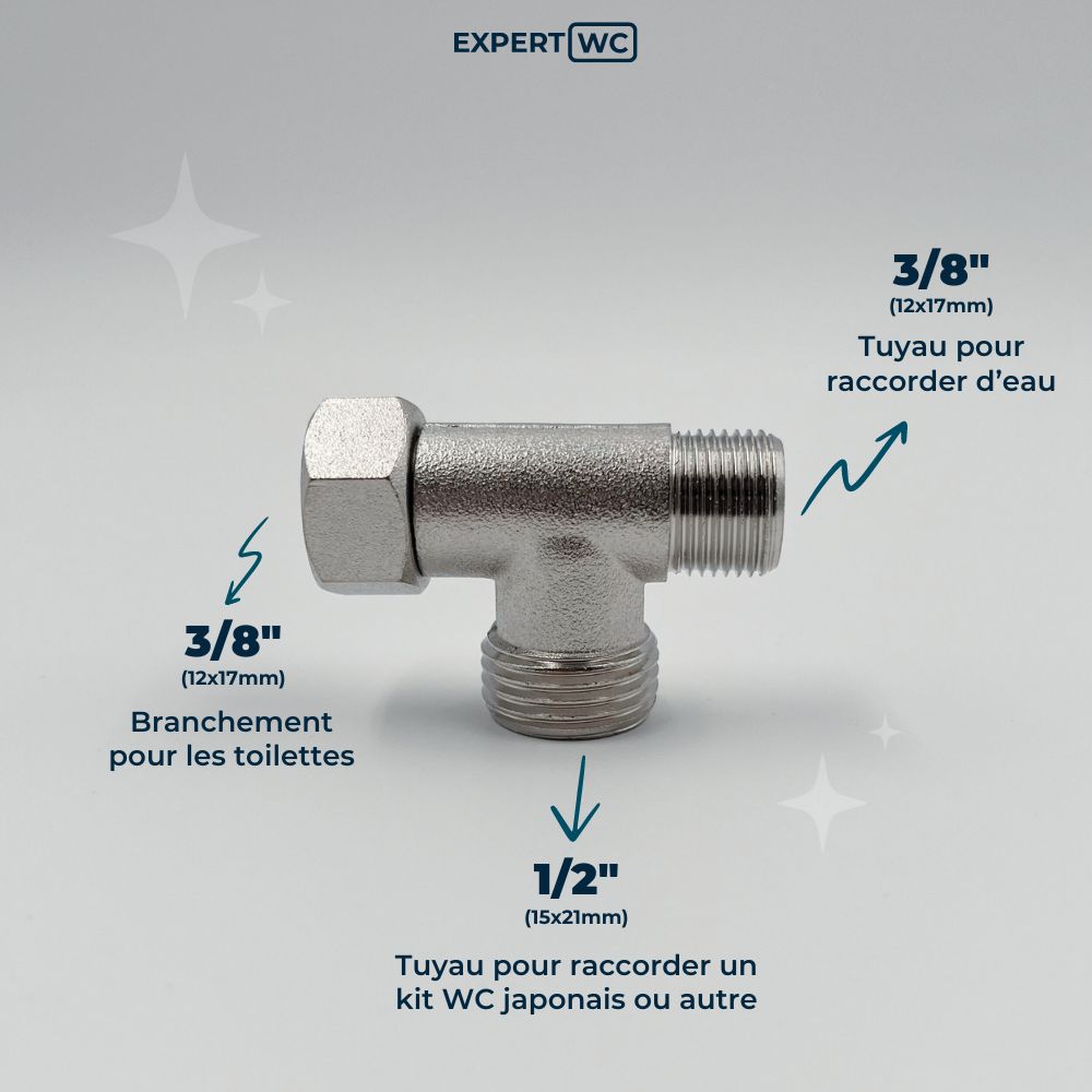 Adaptateur en T 3/8 pour Toilettes – Installation Facile & Sûre