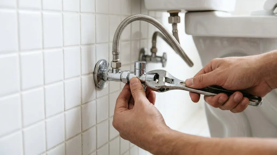Installation d'un robinet de douchette WC sur l'arrivée d'eau des toilettes