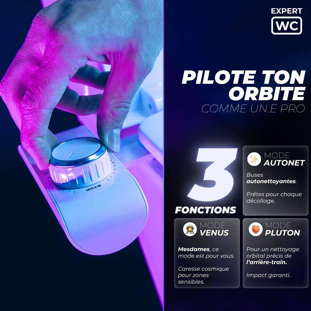Molette du kit WC japonais Uranus et ses 3 fonctions de lavage à l’eau