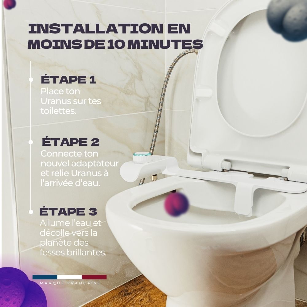 Installation du kit WC japonais Uranus en 3 étapes et moins de 10 minutes