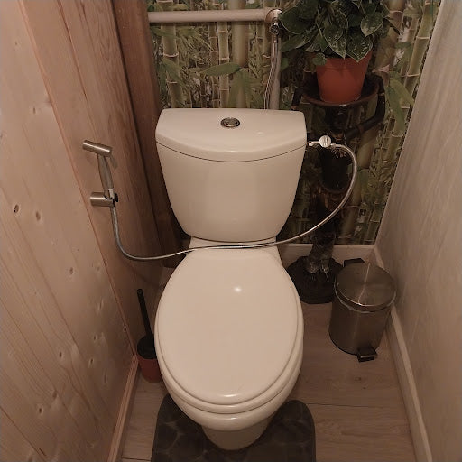 toilettes équipé d'une douchette wc en inox expert wc